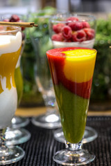 Colorful cocktail of fruits and vegetables. Healthy diet