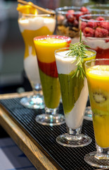 Colorful cocktail of fruits and vegetables. Healthy diet