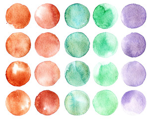 Set with watercolor circles.