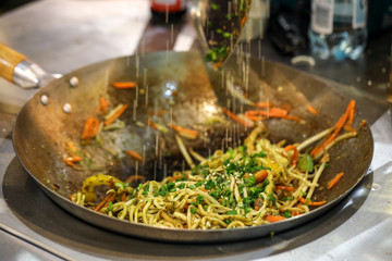 Chicken chow mein a popular oriental dish available at chinese restaurants