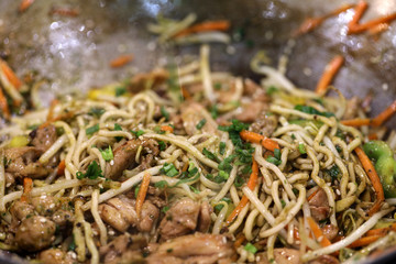 Chicken chow mein a popular oriental dish available at chinese restaurants