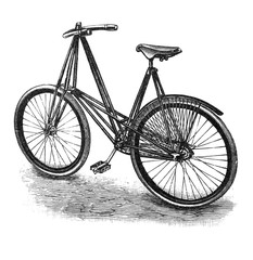 Old bicycle /old Antique illustration from Brockhaus Konversations-Lexikon 1908