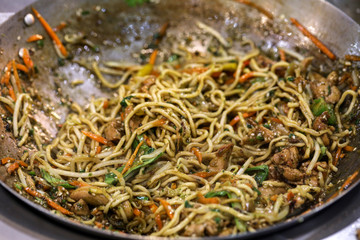 Chicken chow mein a popular oriental dish available at chinese restaurants
