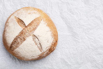 Fresh bread on the parchment. Bakery Products