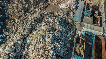 Above view of Mountains of plastic waste from the greenhouses in Andalusia