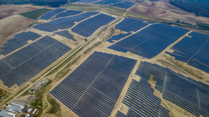 above view of the huge photovoltaic park in Guillena Spain