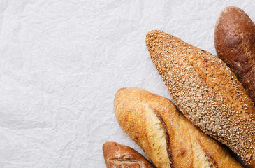 Fresh bread and baguette. Bakery Products