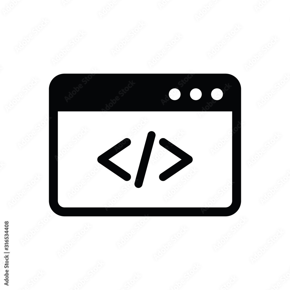 Poster code icon, php symbol vector.
