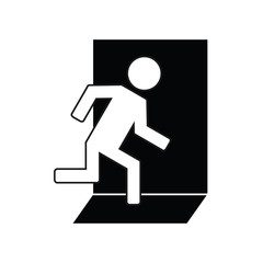 exit  - vector icon. Emergency exit icon