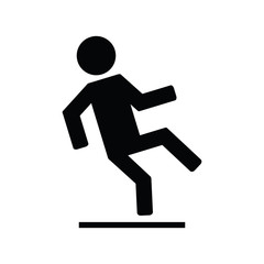 Wet floor icon. man icon. warning sign