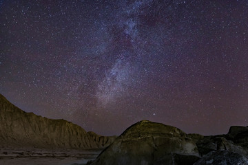Ancient cave paintings of Gobustan under the starry sky