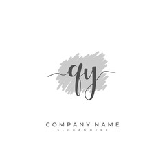 Handwritten initial letter Q Y QY for identity and logo. Vector logo template with handwriting and signature style.