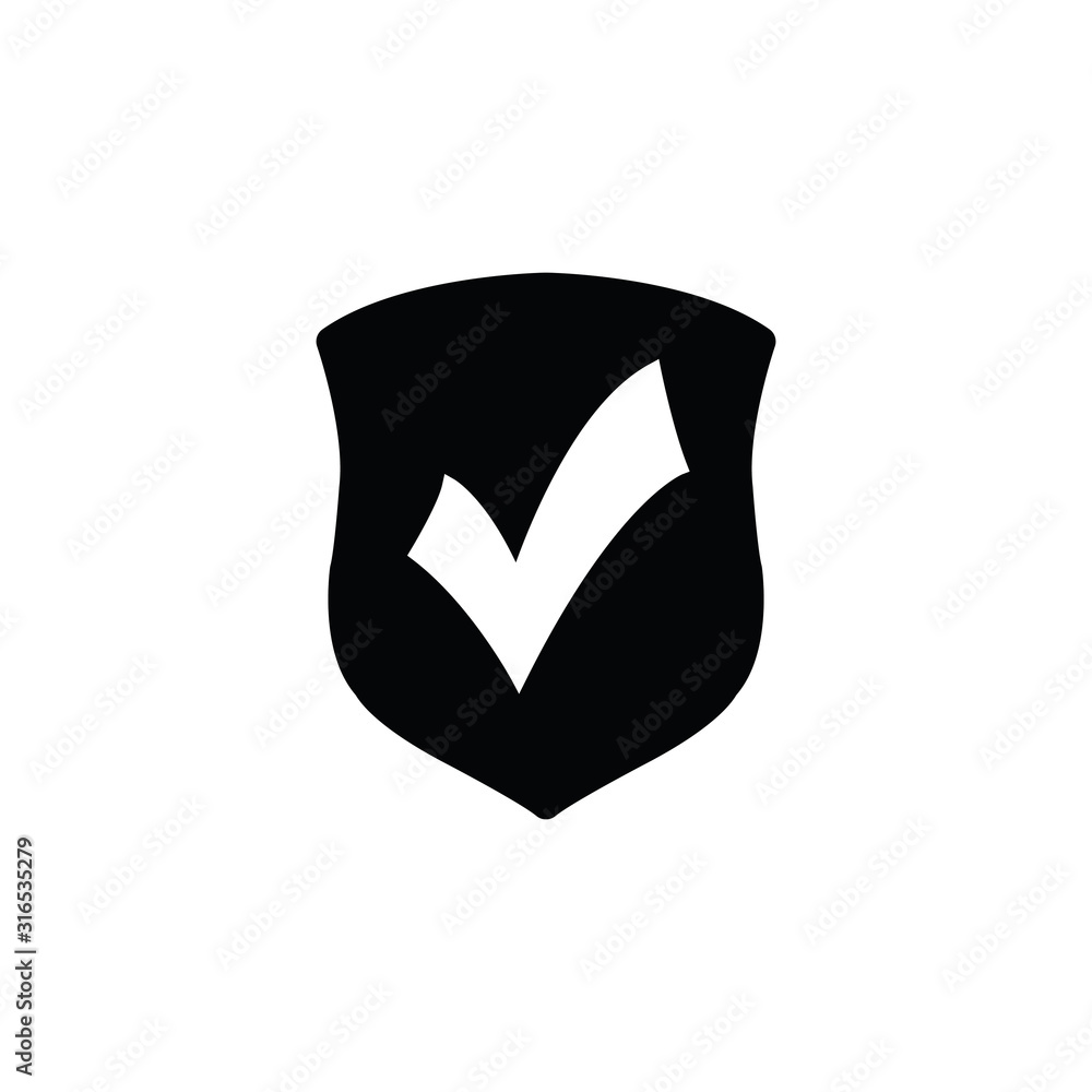 Poster protect icon. secure line style. shield icon