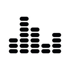 Equalizer music icon vector.  audio levels icon 