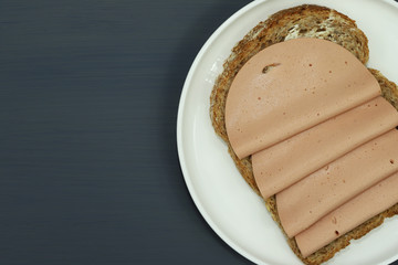 Vegetarian sandwich meat. Plant based meat concept.
