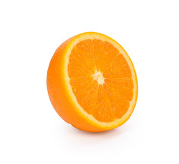Sliced orange isolated on the white background
