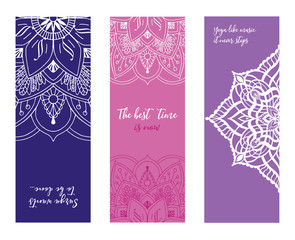 Set of colorful yoga mat vector pattern