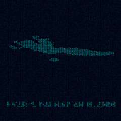 Hvar & Dalmatian Islands tech map. Island symbol in digital style. Cyber map of Hvar & Dalmatian Islands with island name. Creative vector illustration.