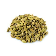 green cardamom on a white background