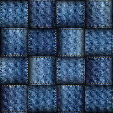Jeans Patchwork Background.