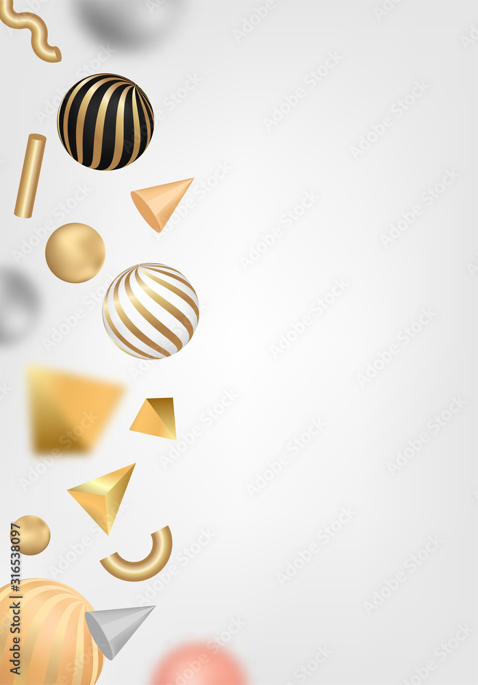 Poster creative design poster, minimal art trendy vector illustration. abstract background with shapes 3d. 