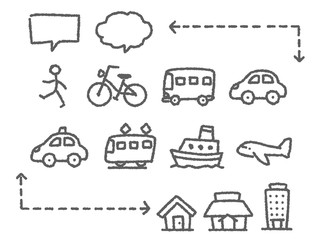 手描き風交通アイコン