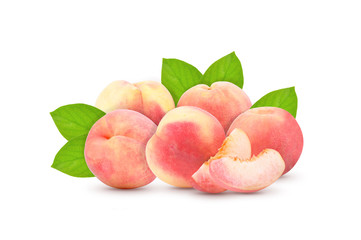 Fresh peach on white background