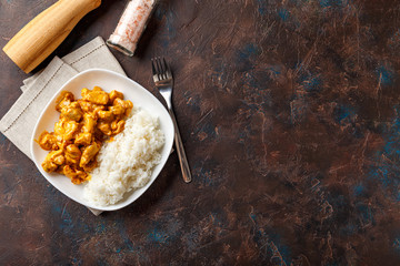 Curried Coconut Chicken with rise