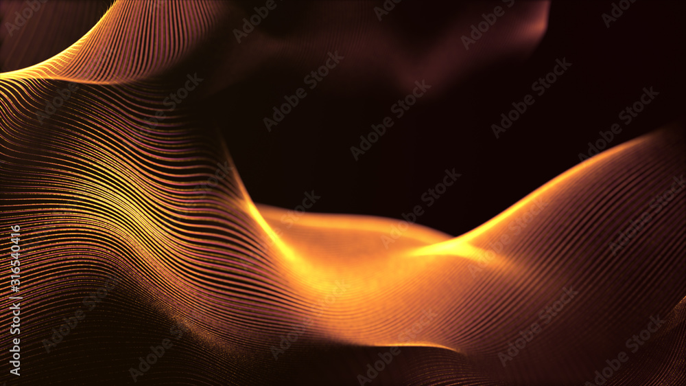 Aufkleber Defocus mysterious sparkling illuminated line particles floating in the abyss for celebration and festive theme abstract texture background