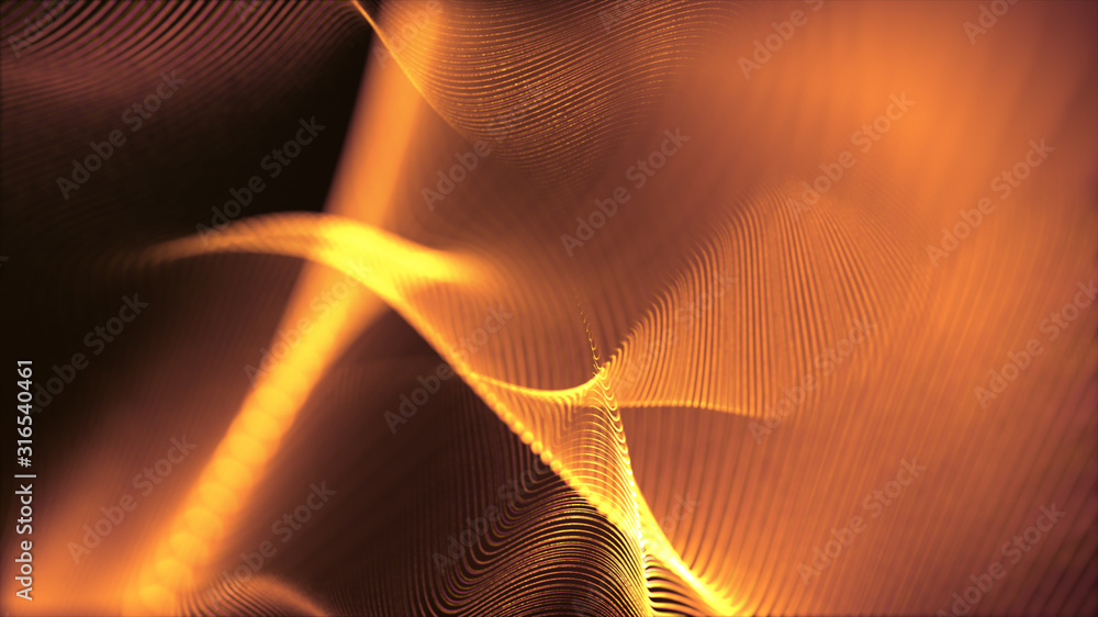 Aufkleber Defocus mysterious sparkling illuminated line particles floating in the abyss for celebration and festive theme abstract texture background