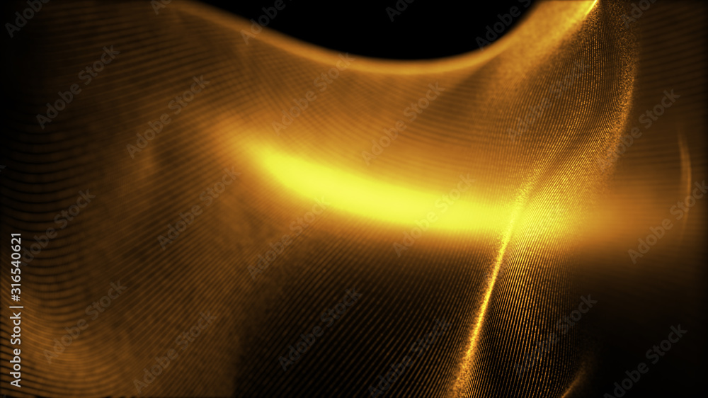 Aufkleber Defocus mysterious sparkling illuminated line particles floating in the abyss for celebration and festive theme abstract texture background