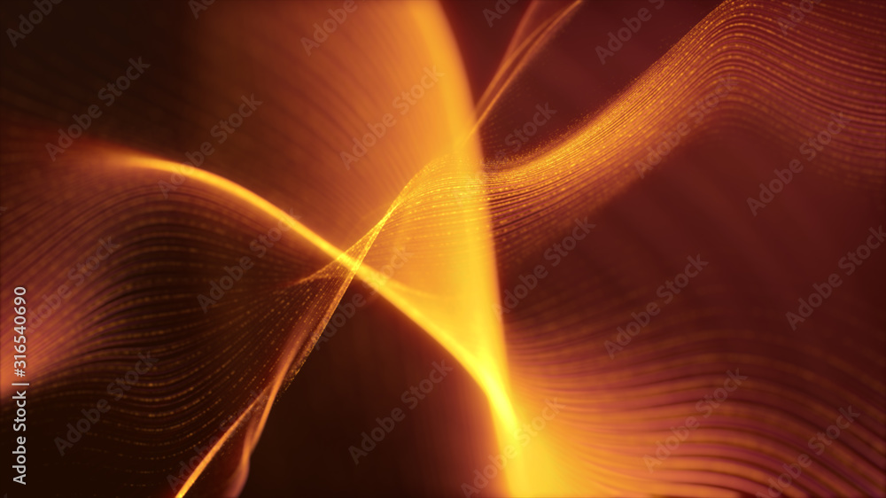 Aufkleber Defocus mysterious sparkling illuminated line particles floating in the abyss for celebration and festive theme abstract texture background