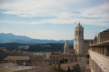 Fototapeta na wymiar girona cathedral in cataluña, spain