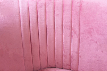 Obraz na płótnie Canvas Close up of pink velvet fabric background texture, soft pastel pink textile