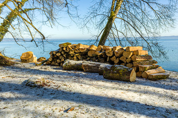Brennholz im Winter