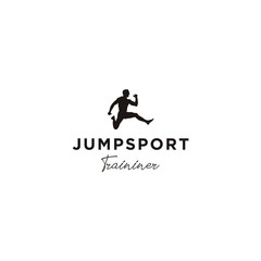 Fototapeta na wymiar Jumping Man Silhouette logo design