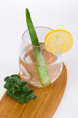 healthy drink made from aleo vera, smothie, isolated background, white background
