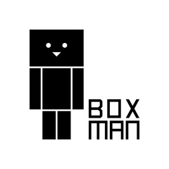 illustration vector graphic of silhouette box man, perfect for a company logo or symbol