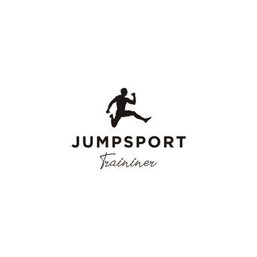 Jumping Man Silhouette logo design