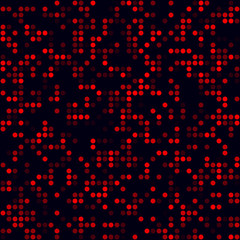 Naklejka na ściany i meble Futuristic tech background. Sparse pattern of circles. Red colored seamless background. Amazing vector illustration.
