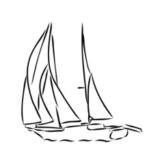 vector illustration of sailboat