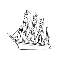 ship isolated on white background