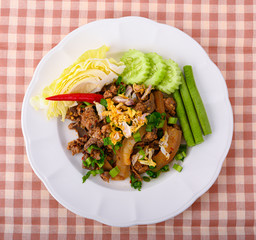 spicy pork ,Thai local food
