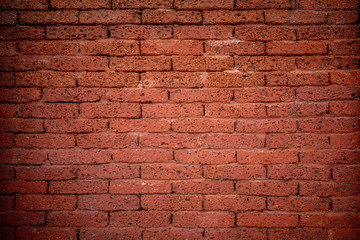 Old red brick wall as background