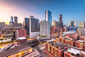 Chicago, IL, USA Cityscape at Twilight