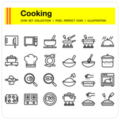 cooking icons set, design pixel perfect icons set. web design element UI and UX, mobile app