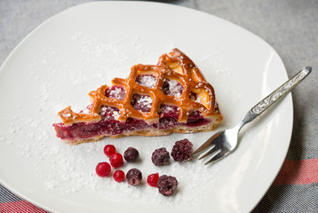 Slice of cherry tart