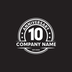 10th year anniversary emblem logo design vector template