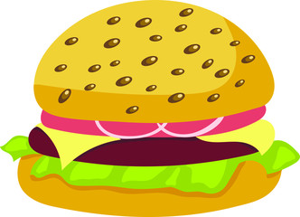 vector illustration of hamburger