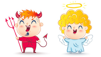 Angel and devil.